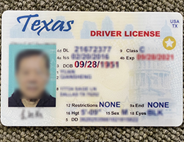 Texas scannable Driver License