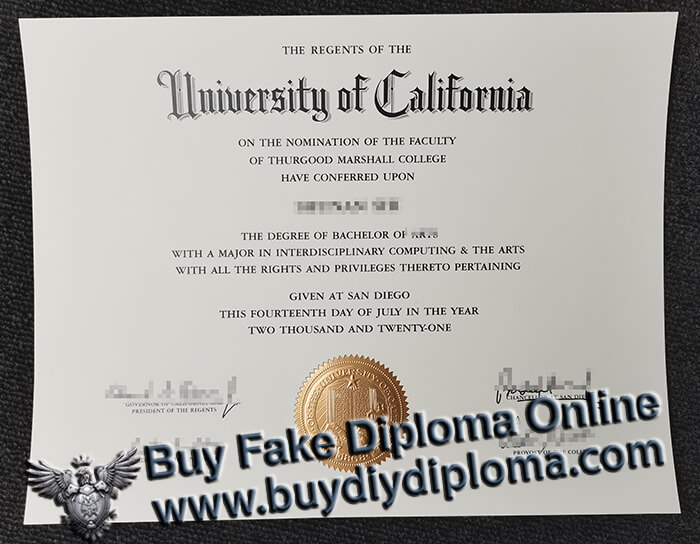 UCSD diploma, UC San Diego degree