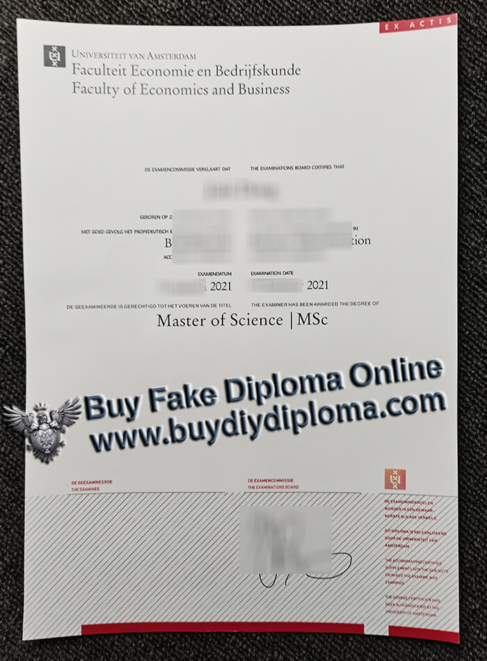  Universiteit van Amsterdam diploma, UvA  diploma 