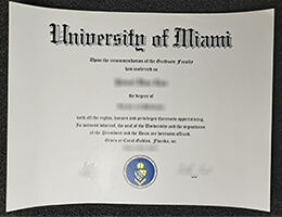 University of Miami master diploma