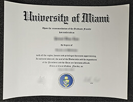 University of Miami master diploma