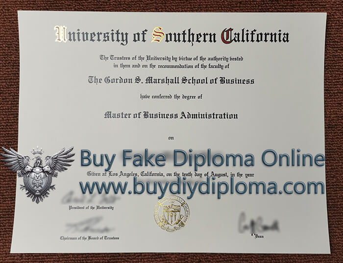 USC MBA diploma