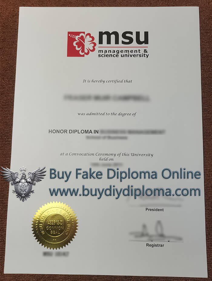 Management & Science University diploma