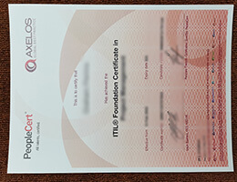 AXELOS certificate, order a ITIL Foundation Certificate