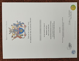 University of Derby degree certificate, University of Derby diploma