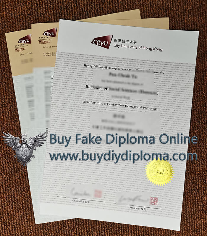 City University of Hong Kong diploma with transcript