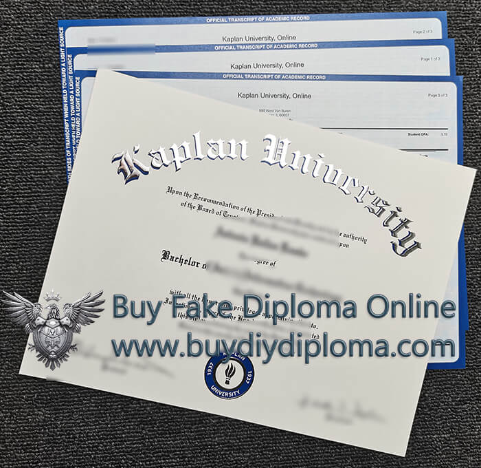 Kaplan University Diploma with Transcripts