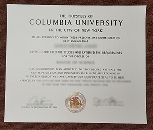 Columbia University diploma
