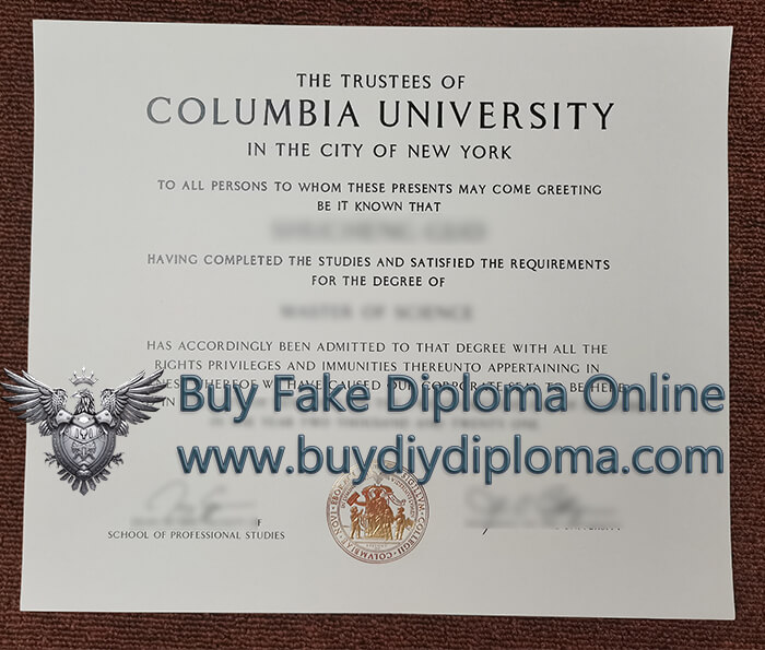 Columbia University diploma 