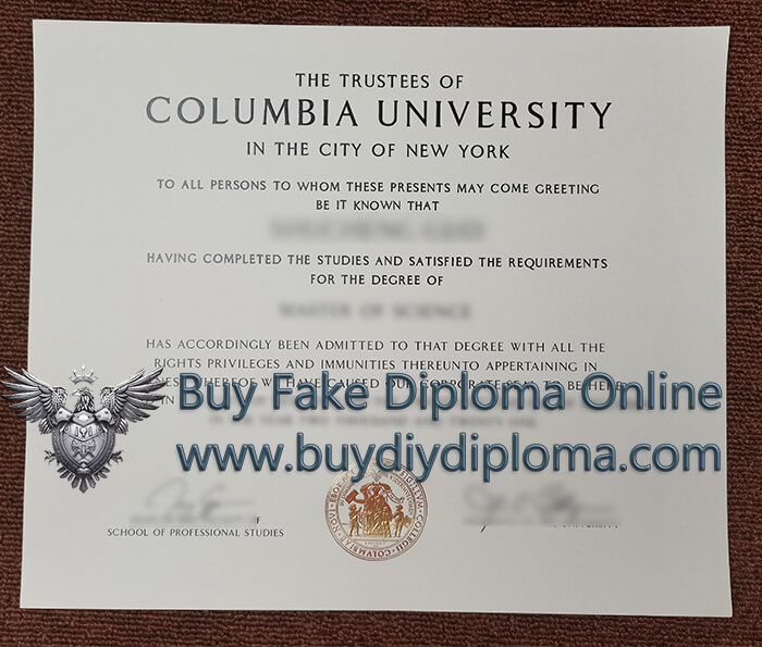 Columbia University diploma Columbia University diploma