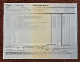 Ontario student transcript