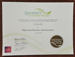 University of the Fraser Valley diploma certificate