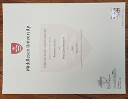 Middlesex University degree certificate