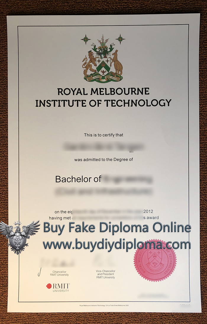 RMIT University diploma of 2012 version