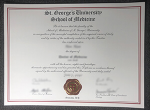 St. George's University School of Medicine diploma certificate