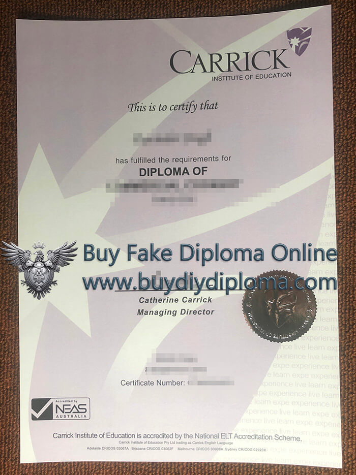 Carrick Institute Of Education diploma