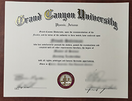 Grand Canyon University (GCU) diploma certificate