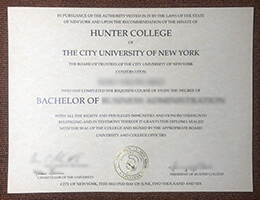 Hunter College diploma certificate