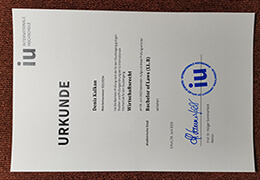 IU Internationale Hochschule Urkunde