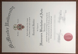 McMaster University degree certificate