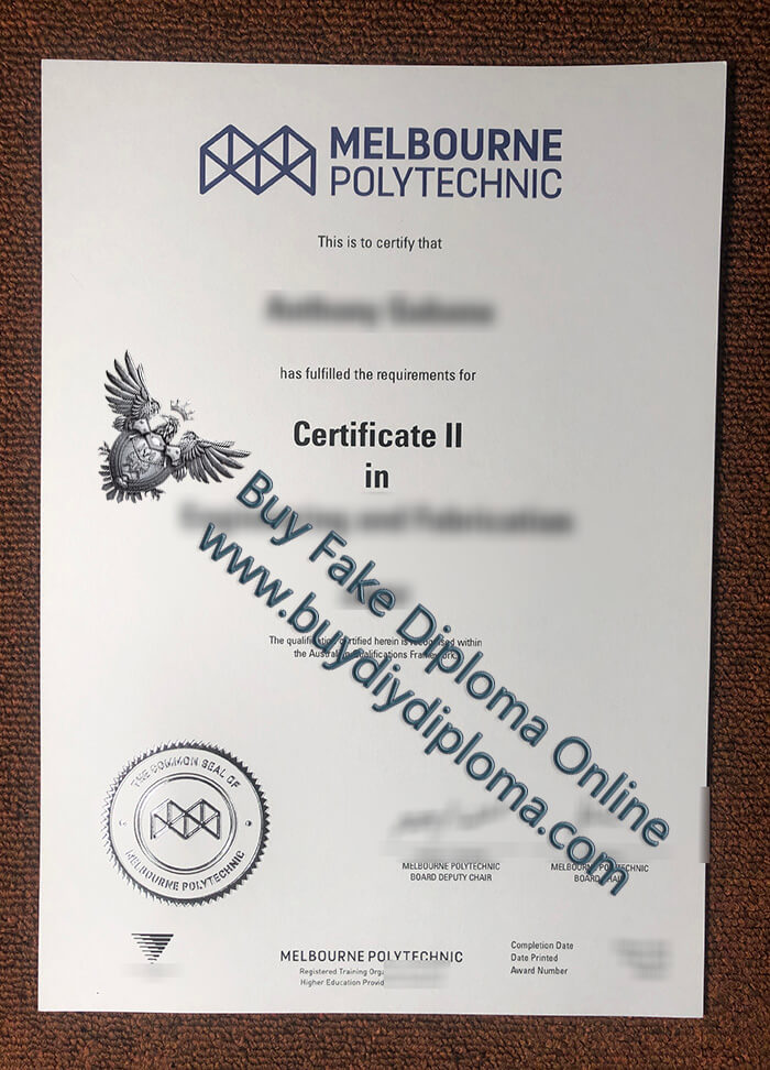 Melbourne Polytechnic certificate