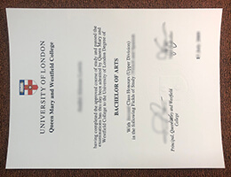 Queen Mary And Westfield College Degree certificate