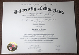 University of Maryland, College Park diploma certificate