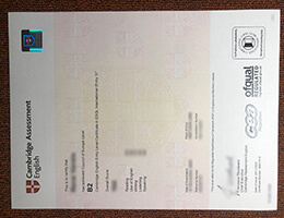 Cambridge FCE Certificate， B2 First certificate