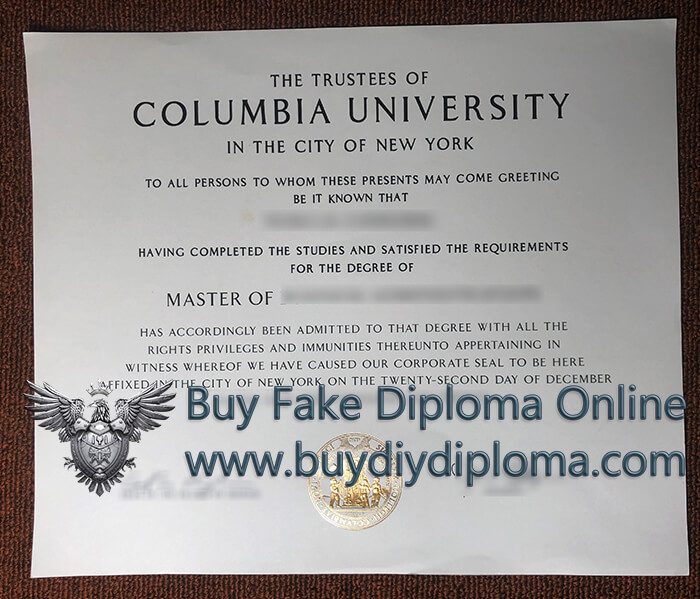 Columbia University in the City of New York diploma