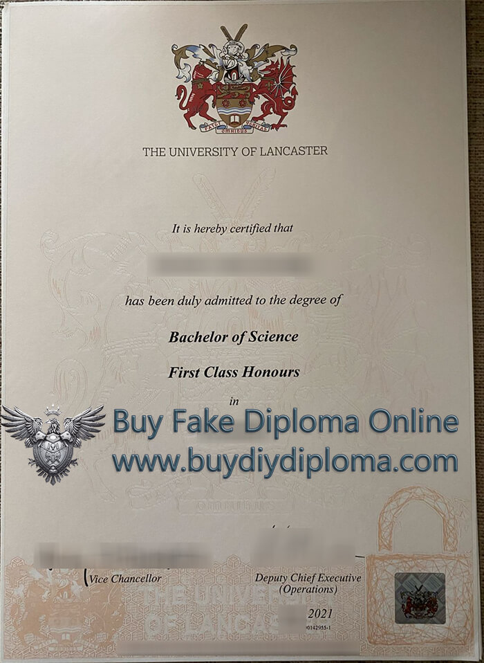 Lancaster University diploma certificate