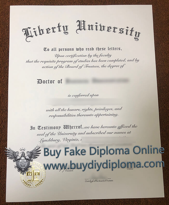 Liberty University diploma certificate
