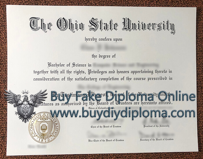 Ohio State University diploma certificate