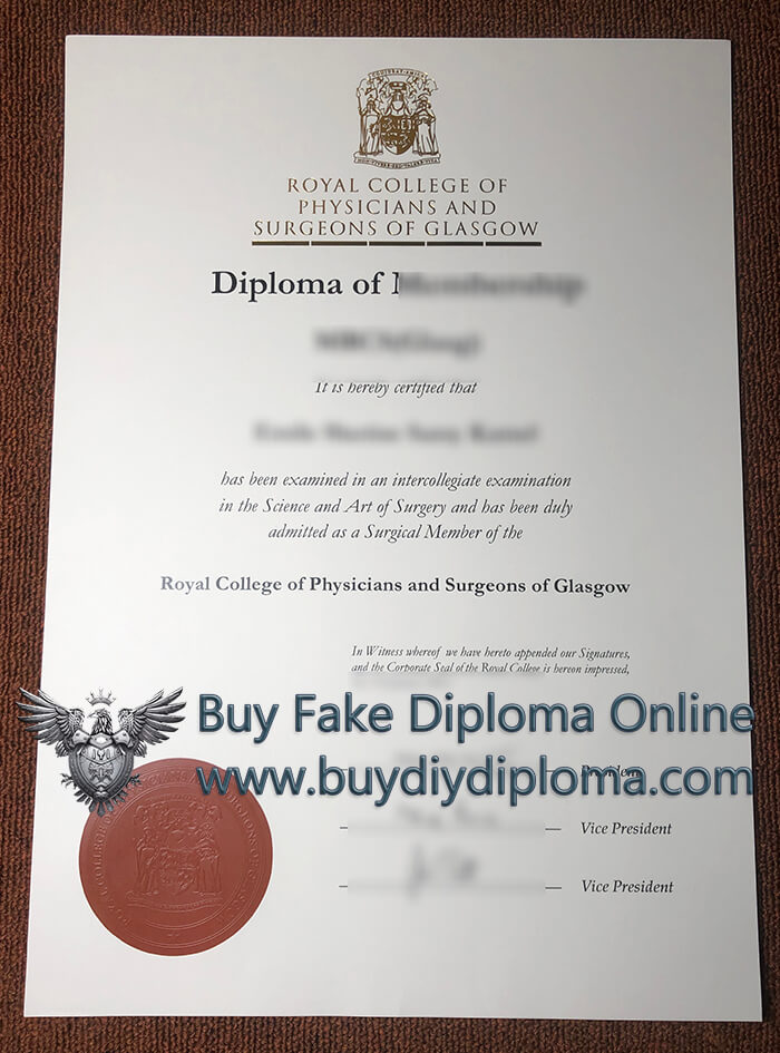 Royal College of Physicians and Surgeons of Glasgow diploma certificate