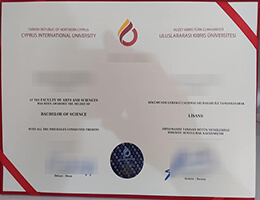 Uluslararası Kıbrıs Üniversitesi diploma certificate