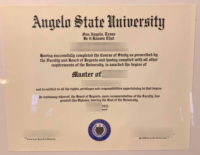 Angelo State University diploma Angelo State University diploma