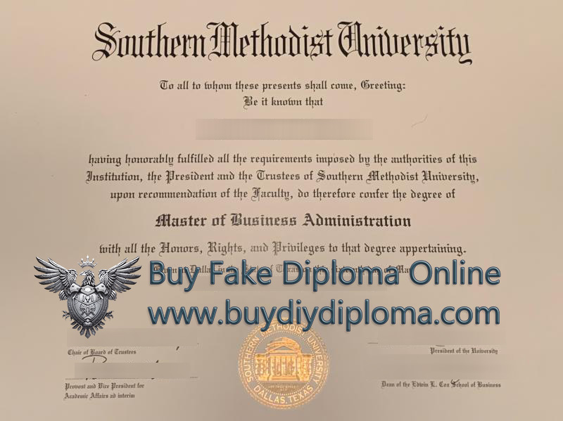 Southern Methodist University diploma