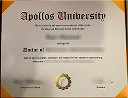 Apollos University diploma certificate