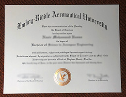 Embry–Riddle Aeronautical University diploma certificarte