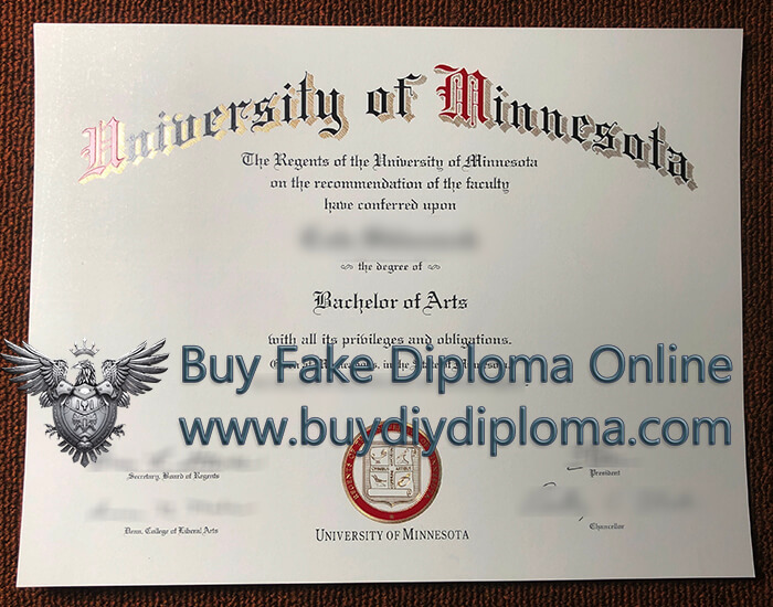 University of Minnesota Bachelor of Arts diploma