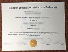 American University of Science and Technology diploma certificate