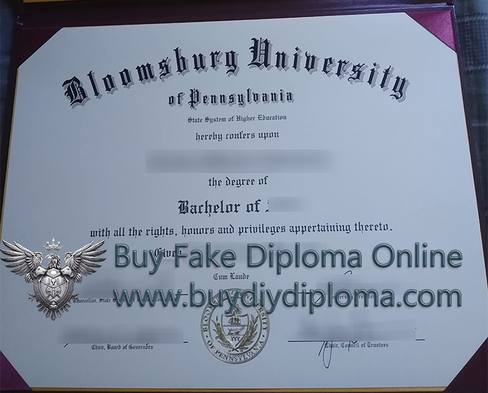 Bloomsburg Diploma, BU degree, Bloom degree certificate Bloomsburg Diploma