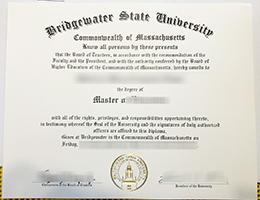 Bridgewater State University diploma certifiate