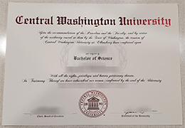 Central Washington University degree certificate