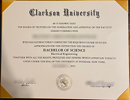 Clarkson University diploma certificate