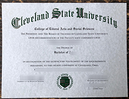 Cleveland State University diploma