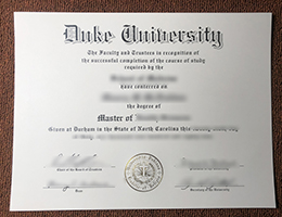 Duke University Diploma Certificate