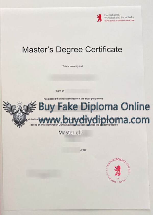 HWR Berlin fake degree certificate