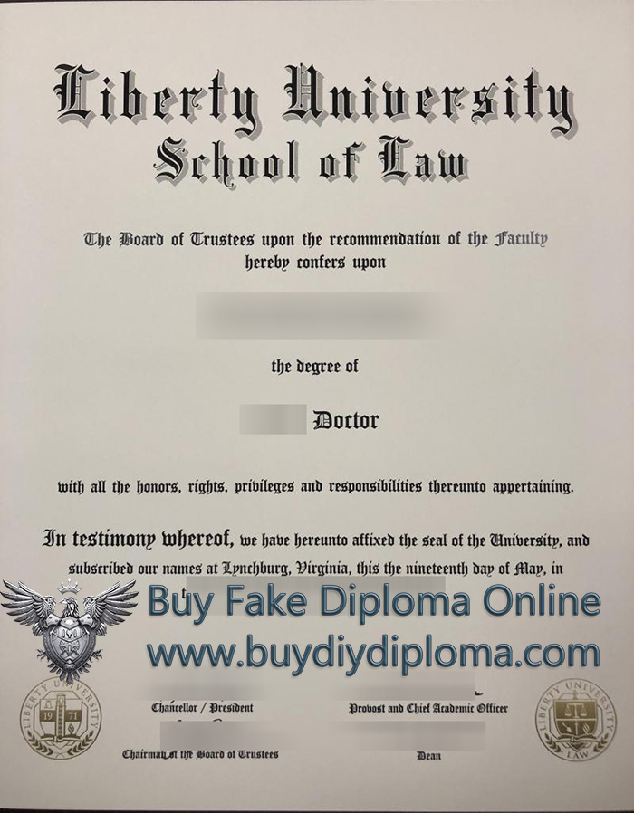 Liberty University School of Law diploma Liberty University School of Law diploma
