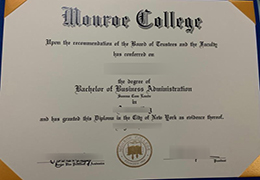 Monroe College degree certificate