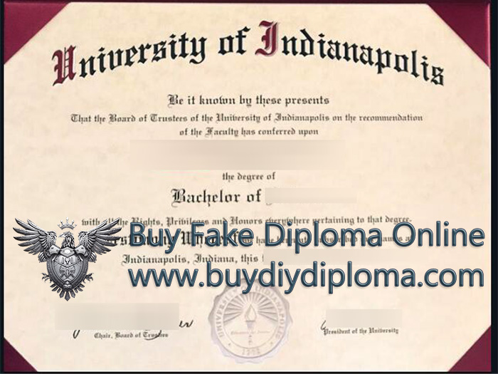 University of Indianapolis diploma certificate
